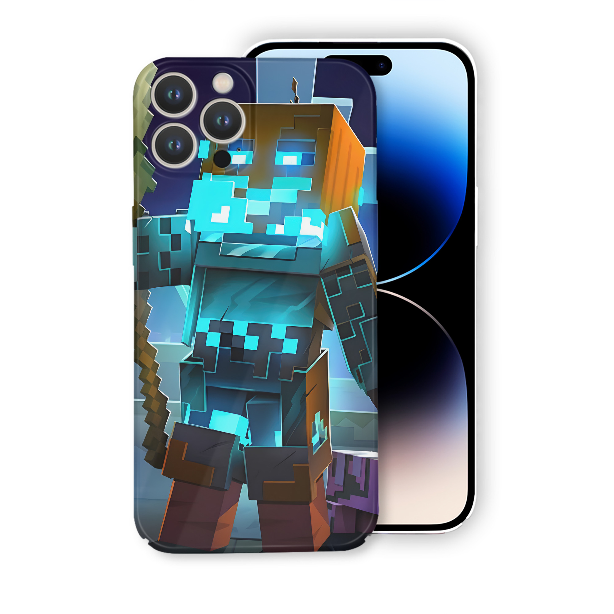 （画像用） マインクラフト ブロックの世界 Minecraft MC Block world 【iPhone 14シリーズ対応】ハードケース